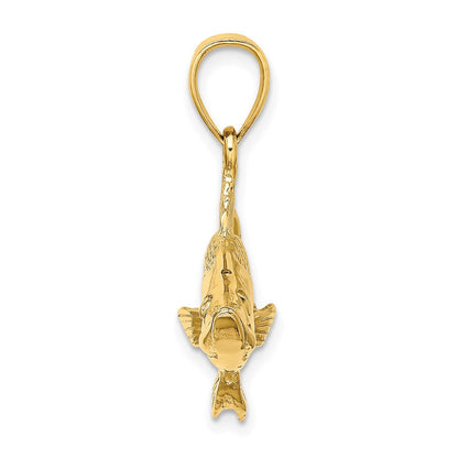 14K Gelbgold 3-D Tarpon-Fisch-Charm
