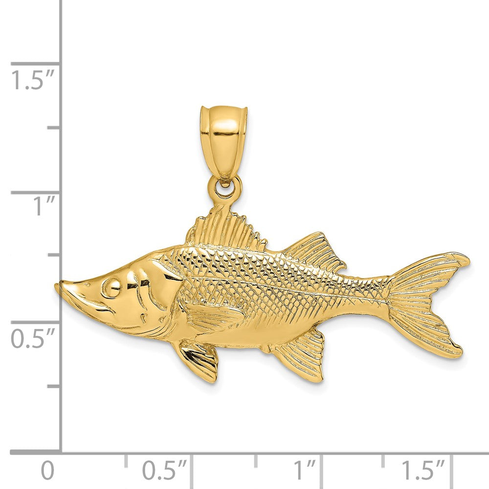 14K Gelbgold 3-D Tarpon-Fisch-Charm