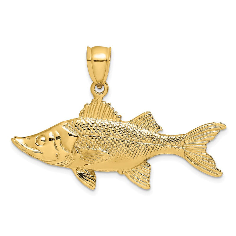 14K Gelbgold 3-D Tarpon-Fisch-Charm