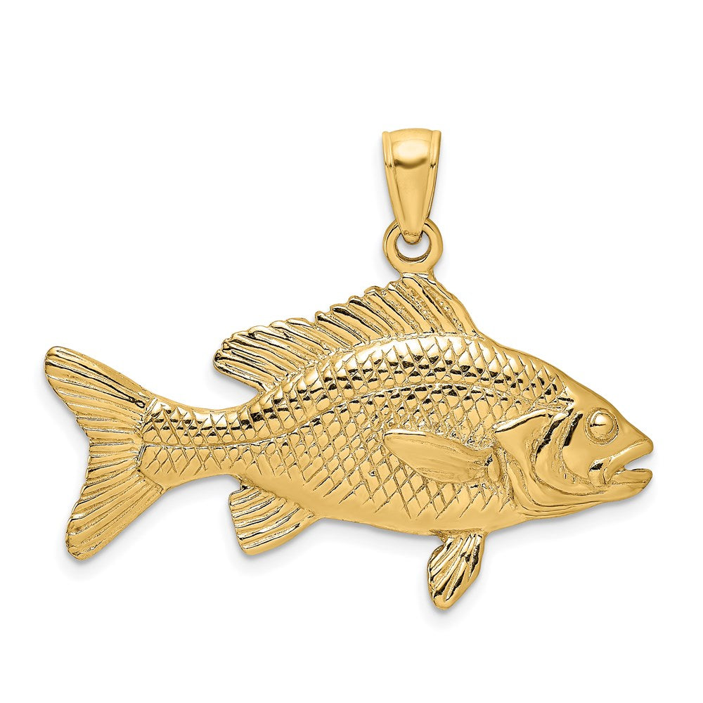 14K Gelbgold 3-D Anhänger „Roter Schnapper“ mit strukturierter Oberfläche