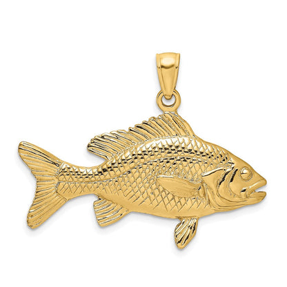 14K Gelbgold 3-D Anhänger „Roter Schnapper“ mit strukturierter Oberfläche