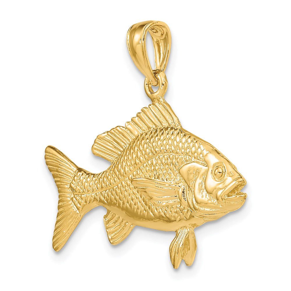 14K Gelbgold 3-D Anhänger „Roter Schnapper“ mit strukturierter Oberfläche