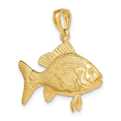 14K Gelbgold 3-D Anhänger „Roter Schnapper“ mit strukturierter Oberfläche