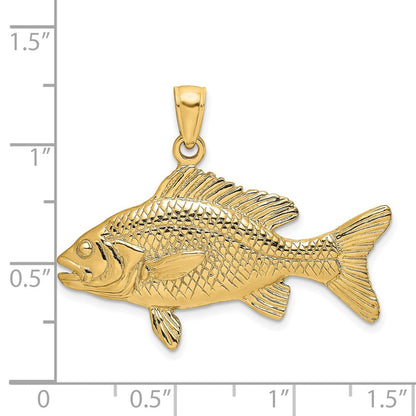 14K Gelbgold 3-D Anhänger „Roter Schnapper“ mit strukturierter Oberfläche