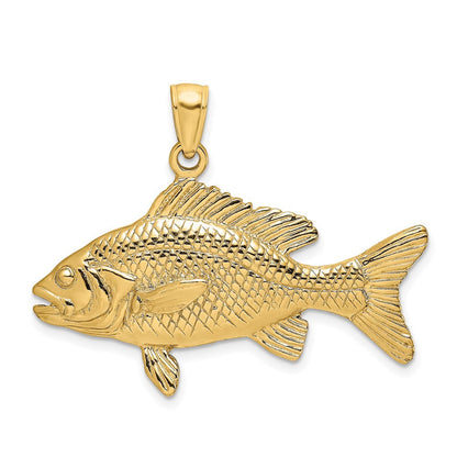 14K Gelbgold 3-D Anhänger „Roter Schnapper“ mit strukturierter Oberfläche