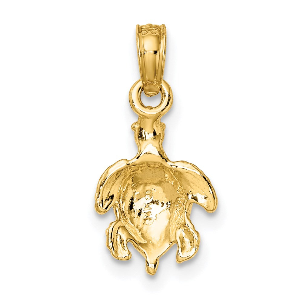 14K Gelbgold Strukturiert Meer Schildkröte Charm