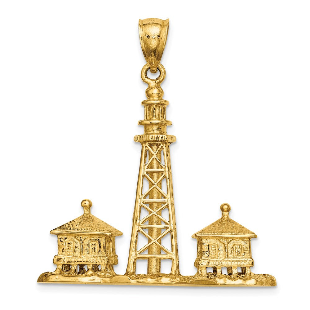 14-Karat-Gelbgold-Charm „SANIBEL ISLAND"-Leuchtturm 3D