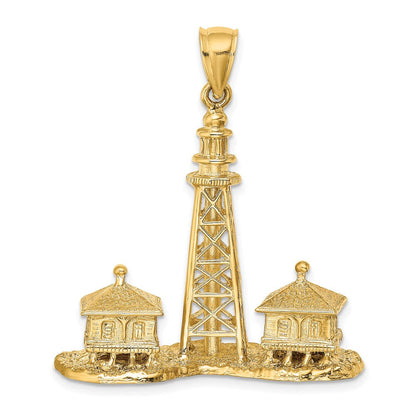 14-Karat-Gelbgold-Charm „SANIBEL ISLAND"-Leuchtturm 3D