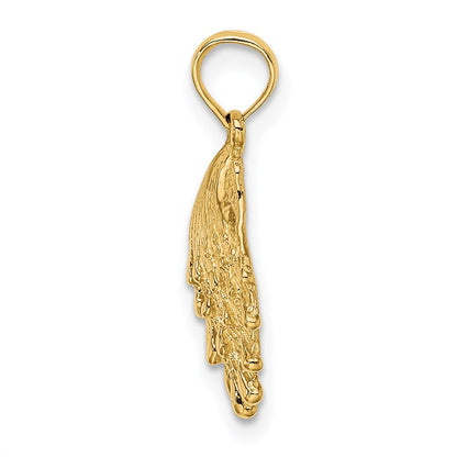 14K Gelbgold Löwe Paw Muschel Charm