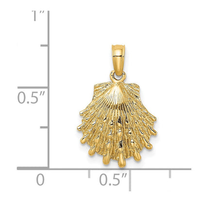 14K Gelbgold Löwe Paw Muschel Charm