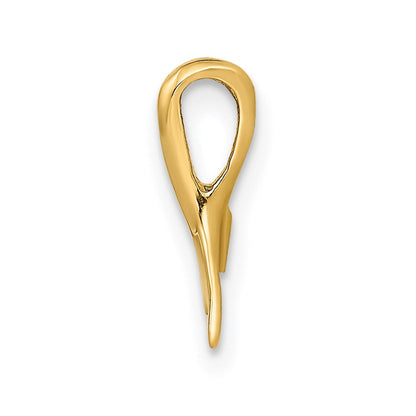 14K Gelbgold Mini Wal Schwanz Kette Anhänger