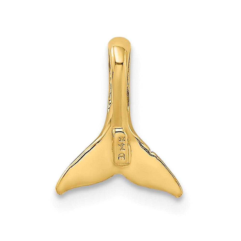 14K Gelbgold Mini Wal Schwanz Kette Anhänger