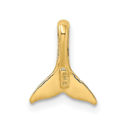 14K Gelbgold Mini Wal Schwanz Kette Anhänger