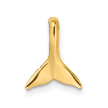14K Gelbgold Mini Wal Schwanz Kette Anhänger