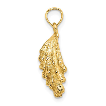 14K Gelbgold Spiney-Muschel-Schmuckdosen-Charm