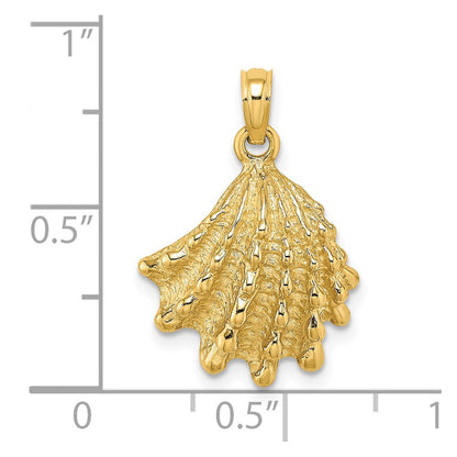 14K Gelbgold Spiney-Muschel-Schmuckdosen-Charm