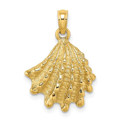 14K Gelbgold Spiney-Muschel-Schmuckdosen-Charm