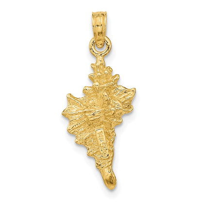 14K Gelbgold 3-D Muschel-Charm