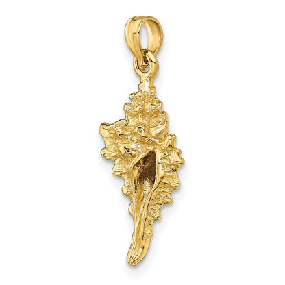14K Gelbgold 3-D Muschel-Charm