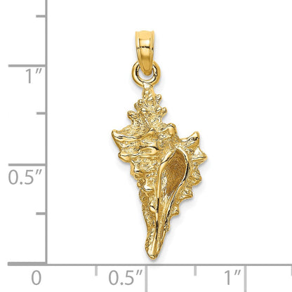 14K Gelbgold 3-D Muschel-Charm