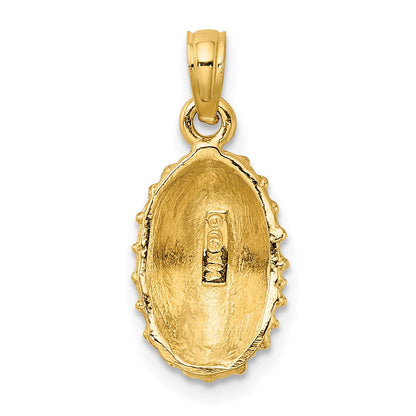 14K Gelbgold Charm strukturierte Napfschnecke