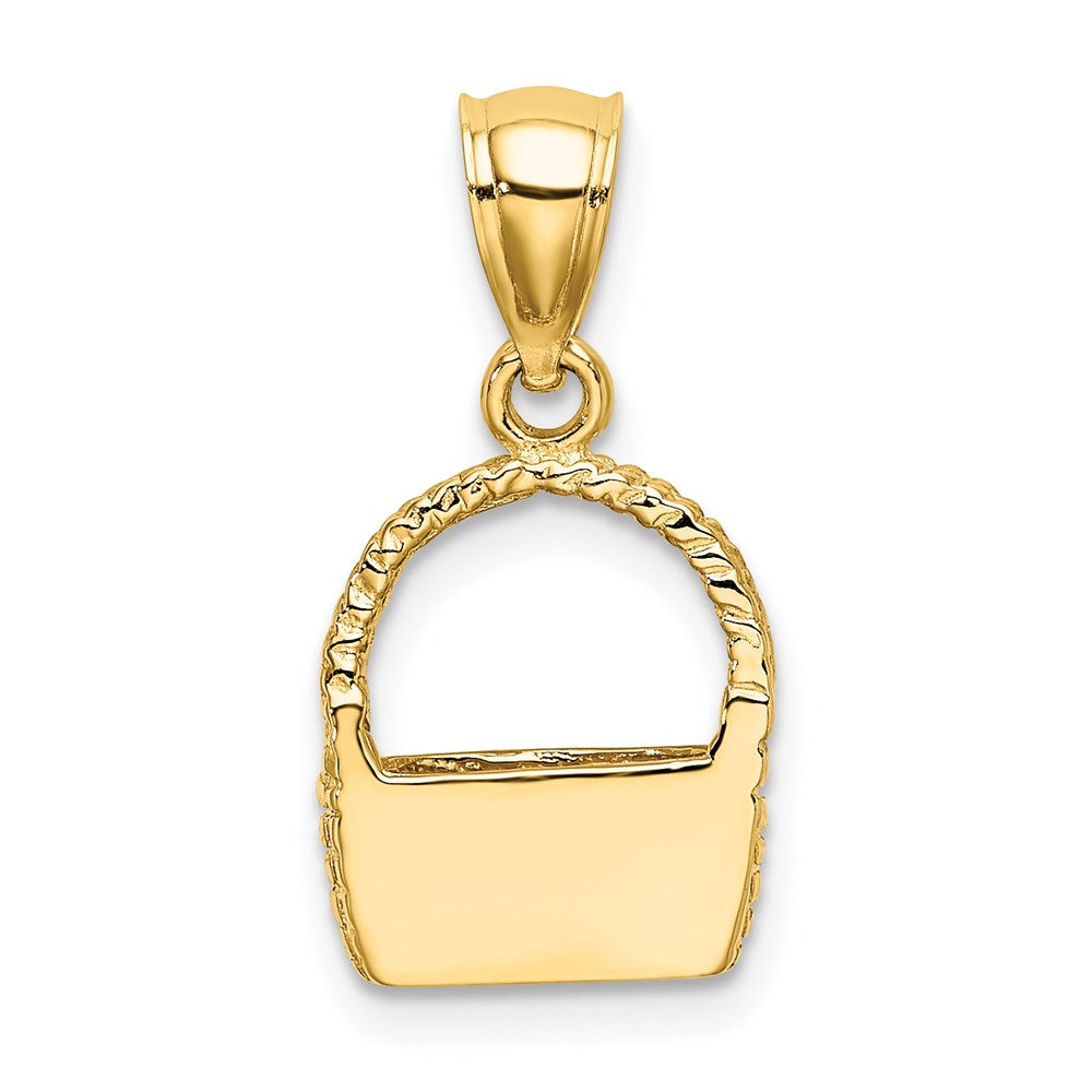 14K Gelbgold 2-D-Flachrücken-Korb-Charm