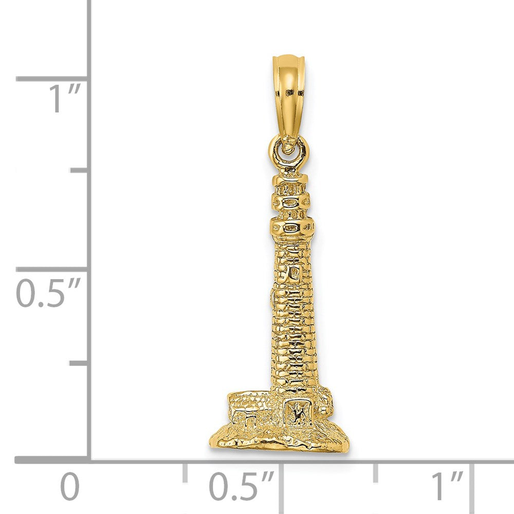 14K Gelbgold 3D-Leuchtturm-Charm „Cape May, NJ“
