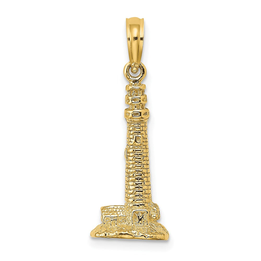 14K Gelbgold 3D-Leuchtturm-Charm „Cape May, NJ“