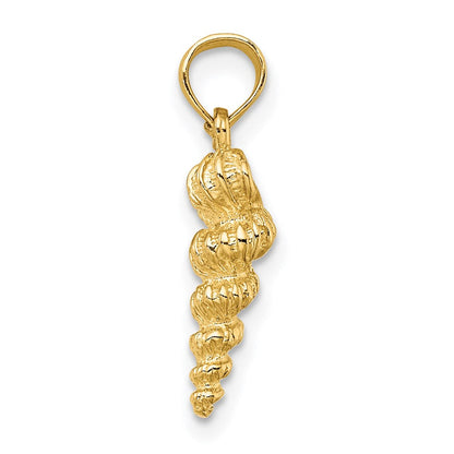 14K Gelbgold 3-d Mini Common Wentletrap Muschel Charm