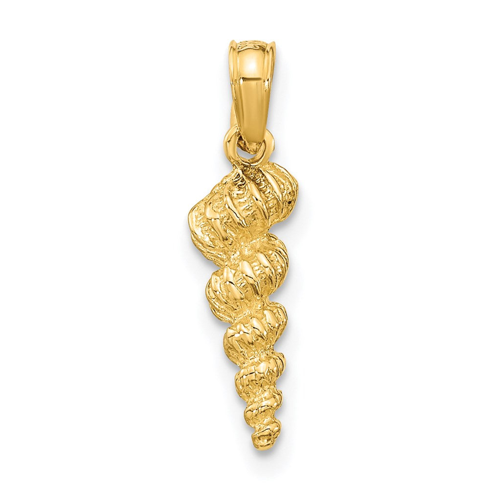 14K Gelbgold 3-d Mini Common Wentletrap Muschel Charm