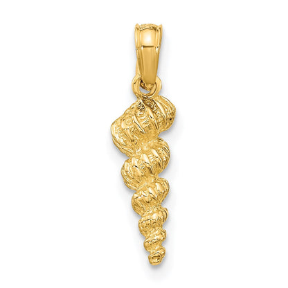 14K Gelbgold 3-d Mini Common Wentletrap Muschel Charm