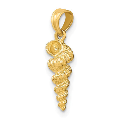 14K Gelbgold 3-d Mini Common Wentletrap Muschel Charm