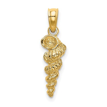 14K Gelbgold 3-d Mini Common Wentletrap Muschel Charm