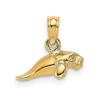 14K Gelbgold 3-d Poliert Mini Manatee Charm
