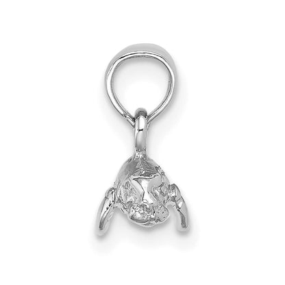14K Weißgold 3-d Poliert Mini Manatee Charm