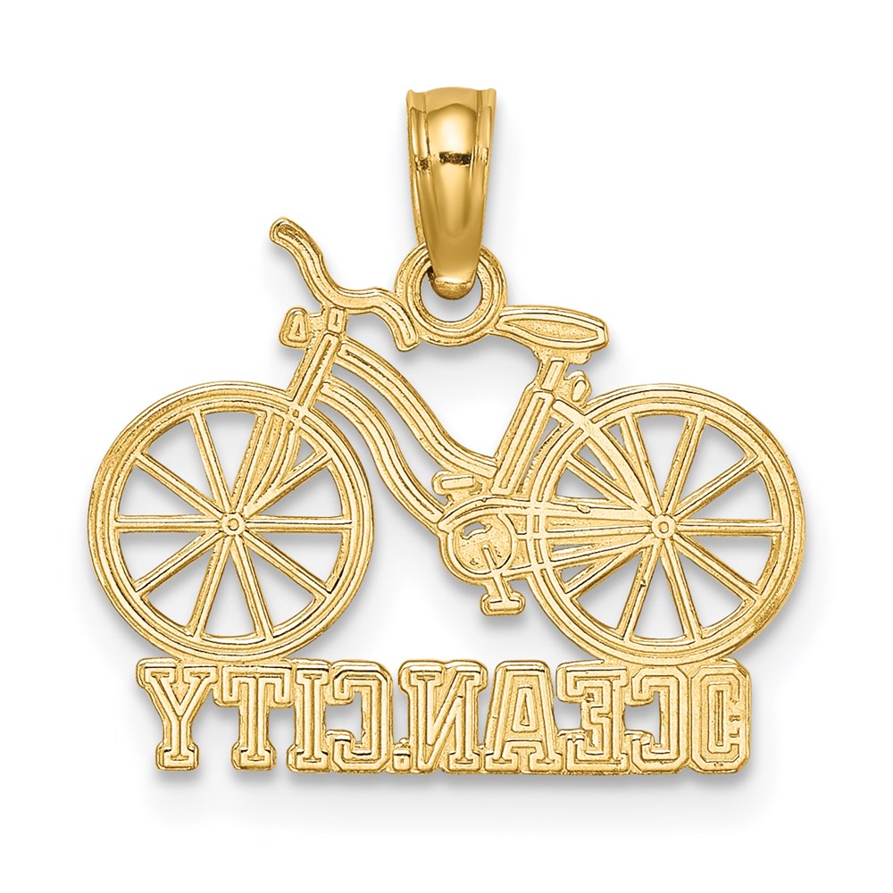 14K Gelbgold Ocean City Bicycle Charm