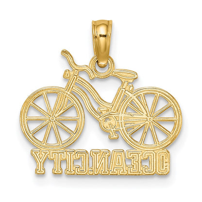 14K Gelbgold Ocean City Bicycle Charm