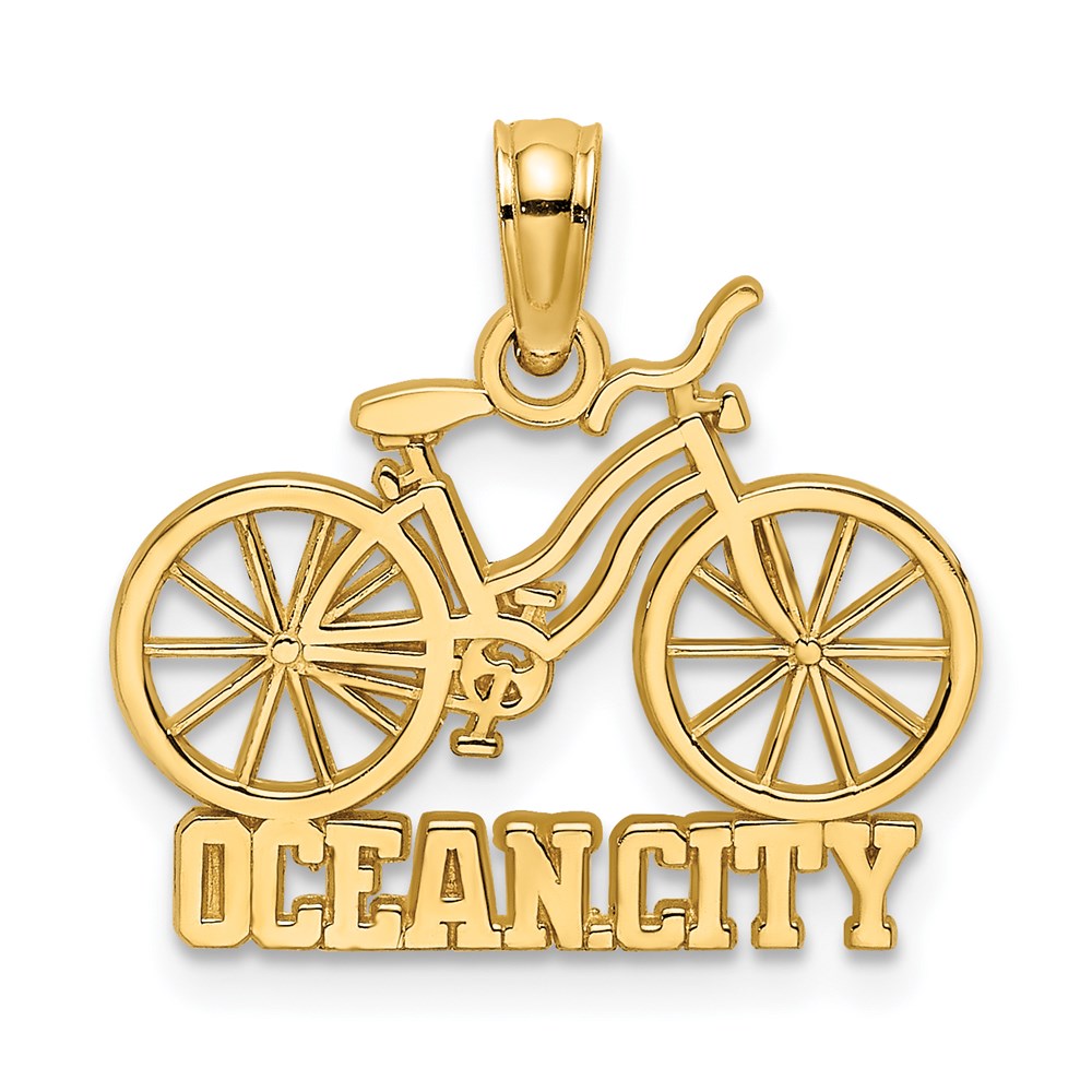 14K Gelbgold Ocean City Bicycle Charm