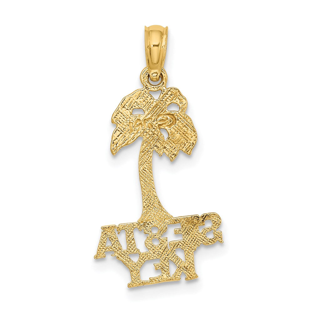 14K Gelbgold Siesta Key Palme Baum Charm