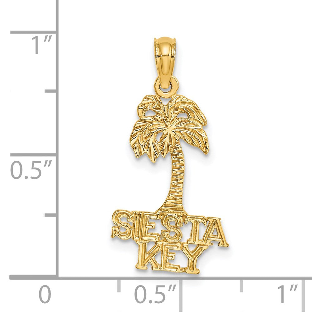 14K Gelbgold Siesta Key Palme Baum Charm