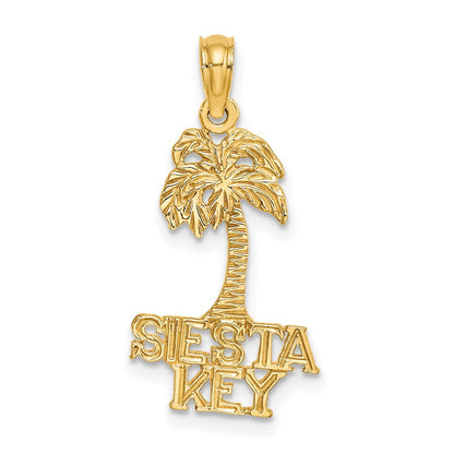 14K Gelbgold Siesta Key Palme Baum Charm