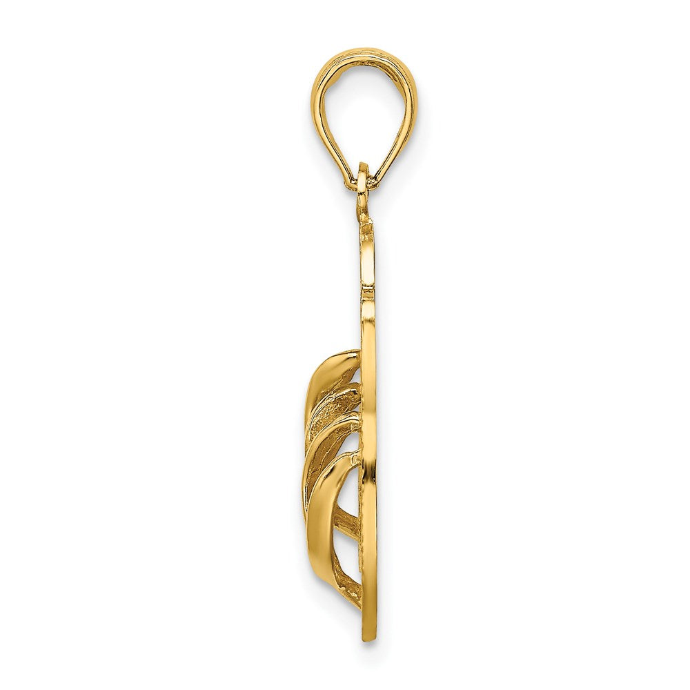 14K Gelbgold großer SAN-DIEGO-Doppel-Flip-Flop-Charm