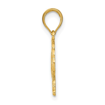 14K Gelbgold Poliert NAGS HEAD Unter Krabbe Charm