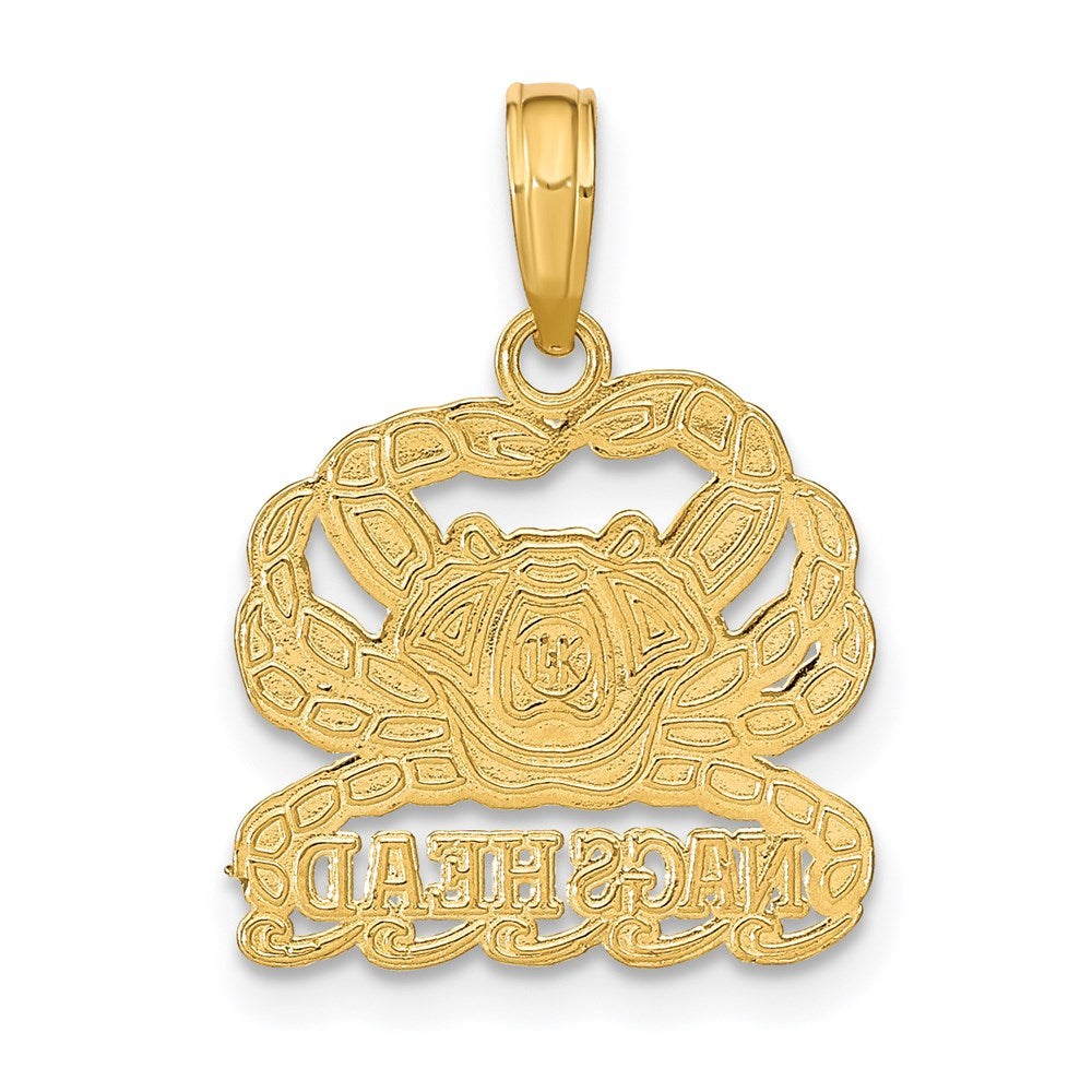 14K Gelbgold Poliert NAGS HEAD Unter Krabbe Charm