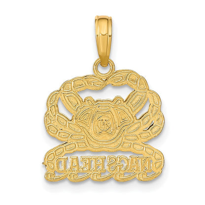 14K Gelbgold Poliert NAGS HEAD Unter Krabbe Charm