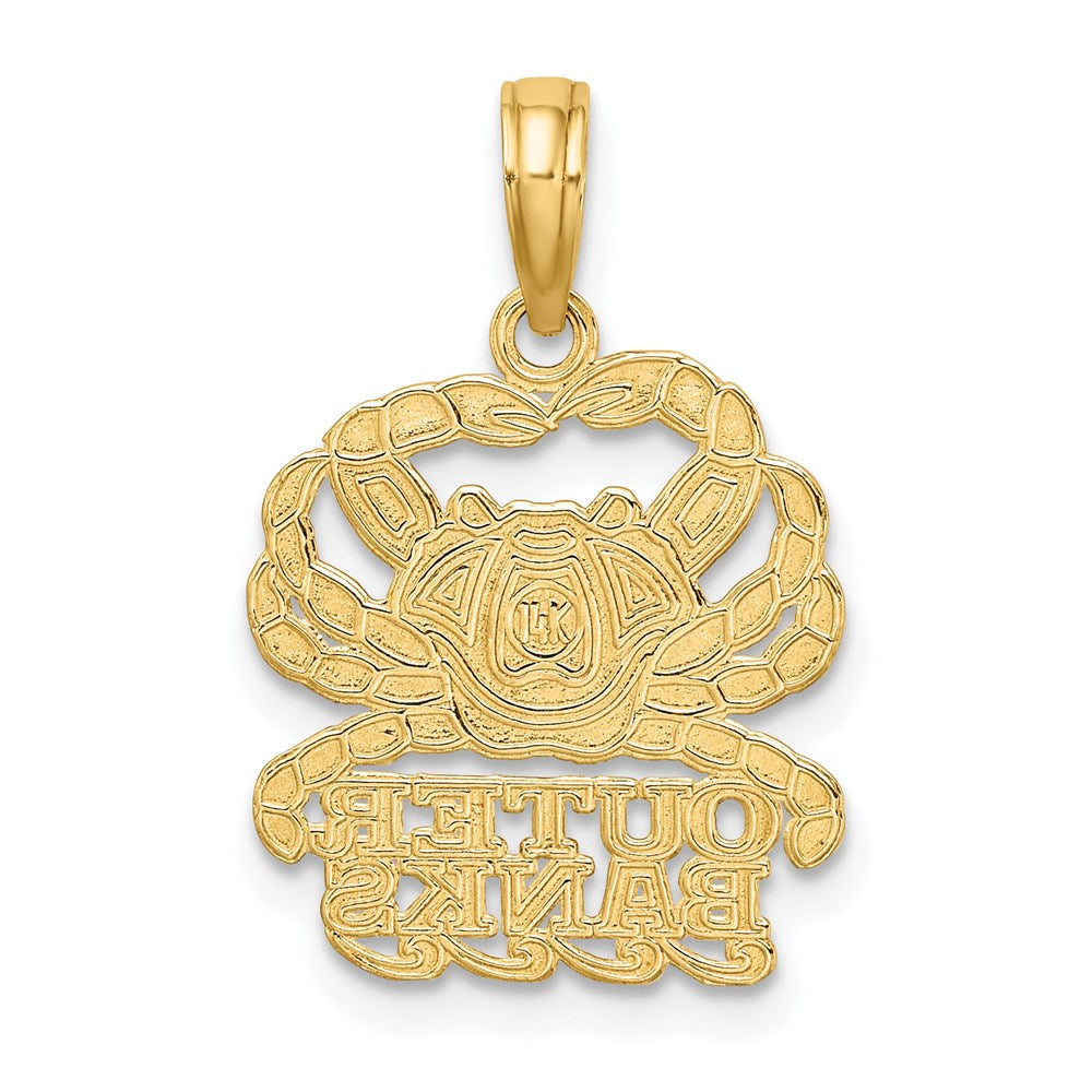 14K Gelbgold Polierter OUTER BANKS Krabben-Charm
