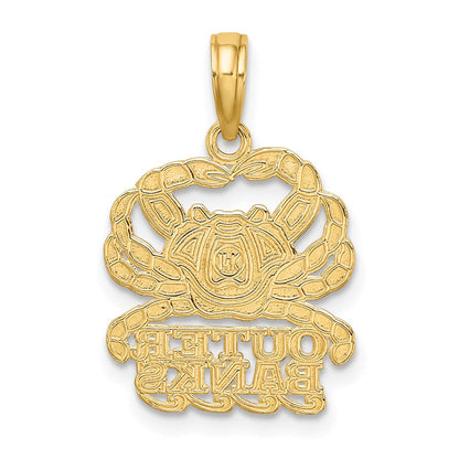 14K Gelbgold Polierter OUTER BANKS Krabben-Charm