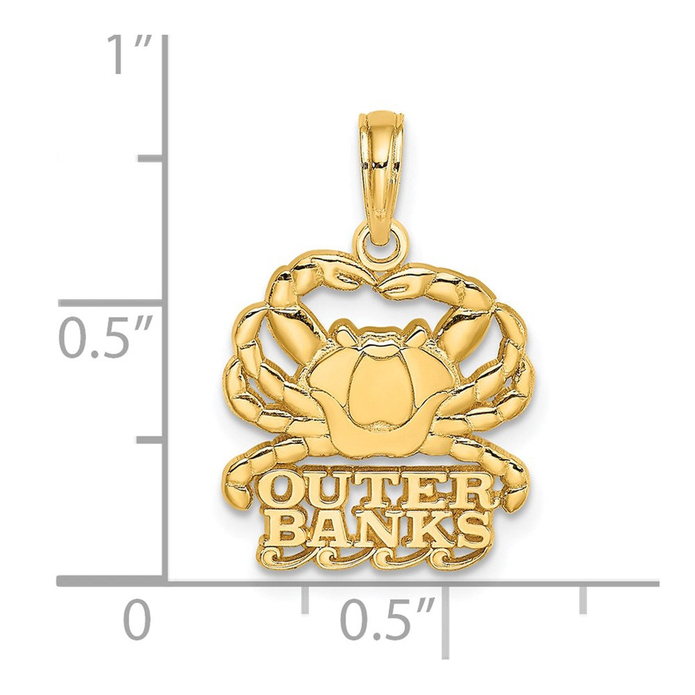 14K Gelbgold Polierter OUTER BANKS Krabben-Charm