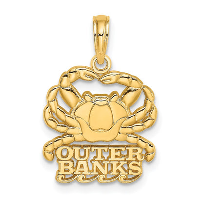 14K Gelbgold Polierter OUTER BANKS Krabben-Charm
