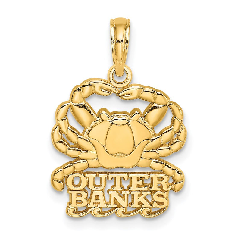 14K Gelbgold Polierter OUTER BANKS Krabben-Charm